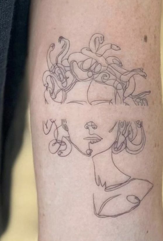 minimalist medusa tattoo
