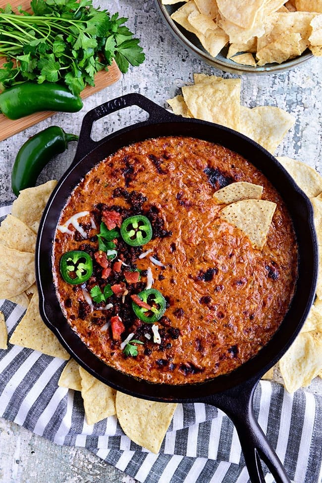 Easy Skillet Chorizo Cheese Dip
