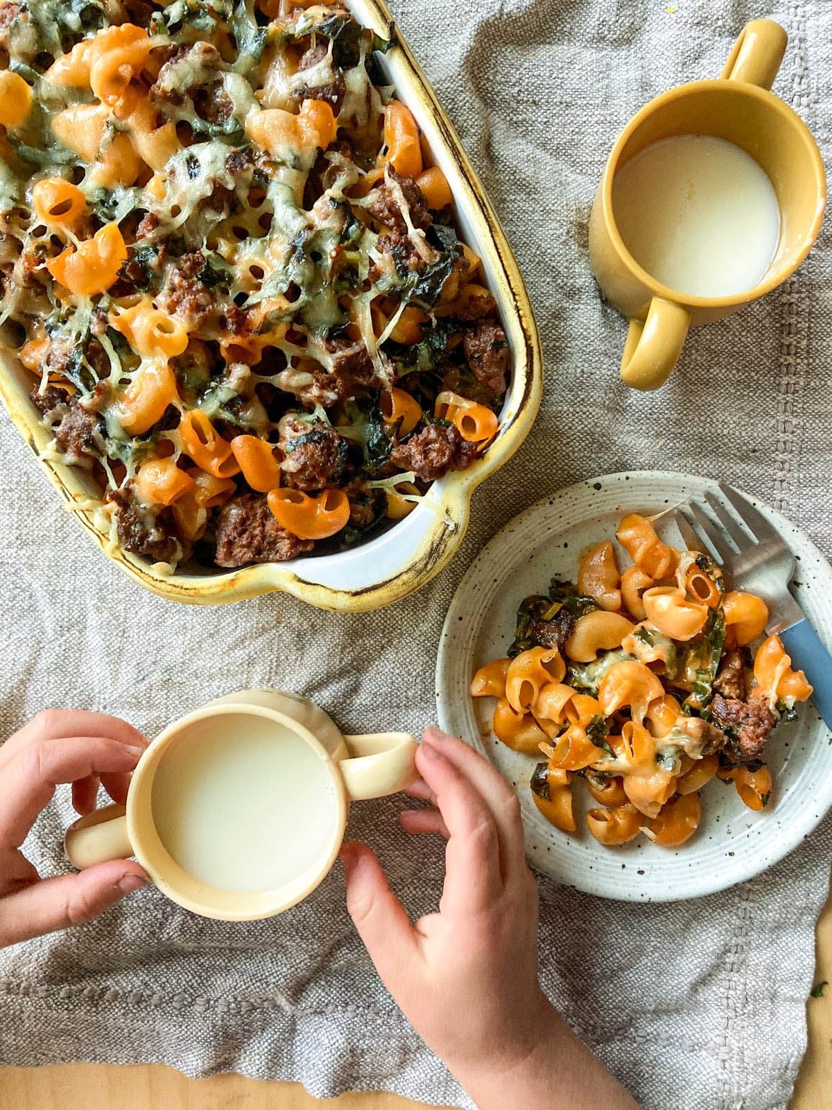 Italian Sausage and Kale Pasta Bake