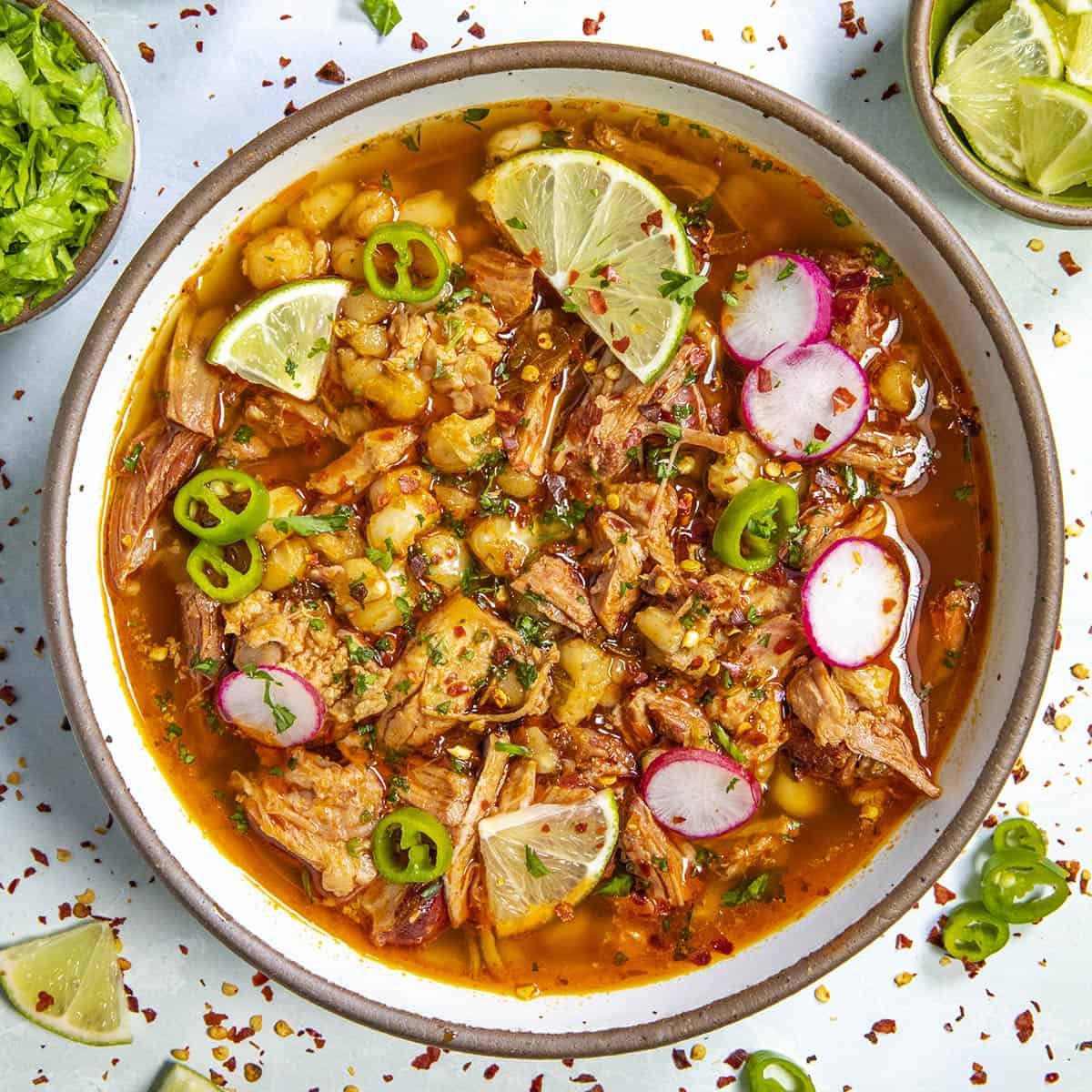 Pozole Rojo (Authentic Mexican Pork & Hominy Stew)