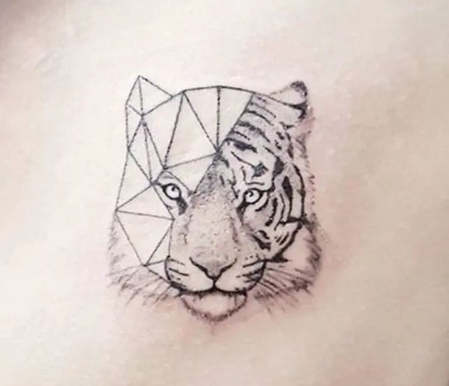 minimalist tiger tattoo