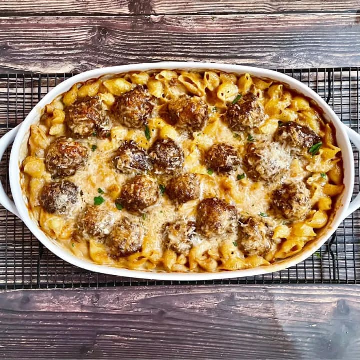 Swedish Meatball Pasta Bake