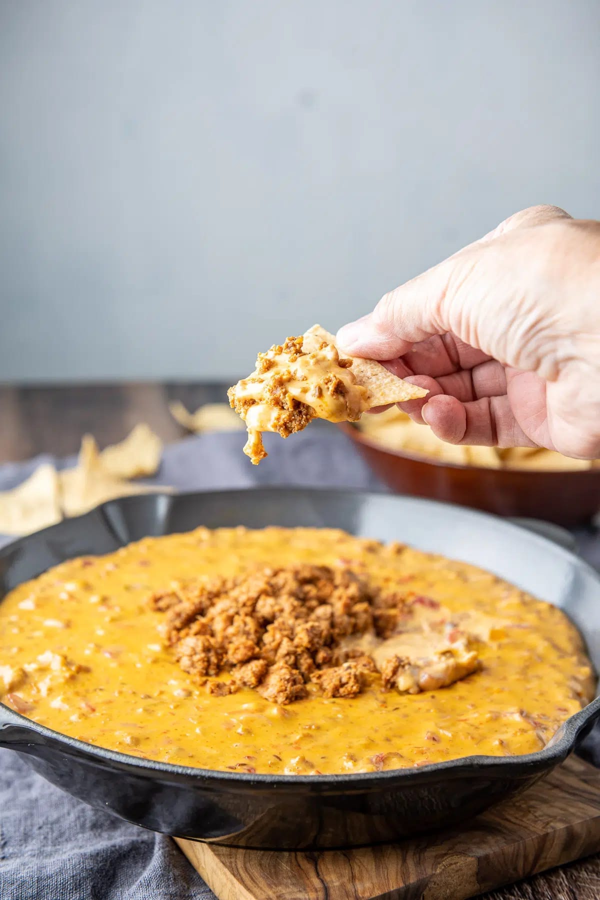 Easy Skillet Chorizo Cheese Dip