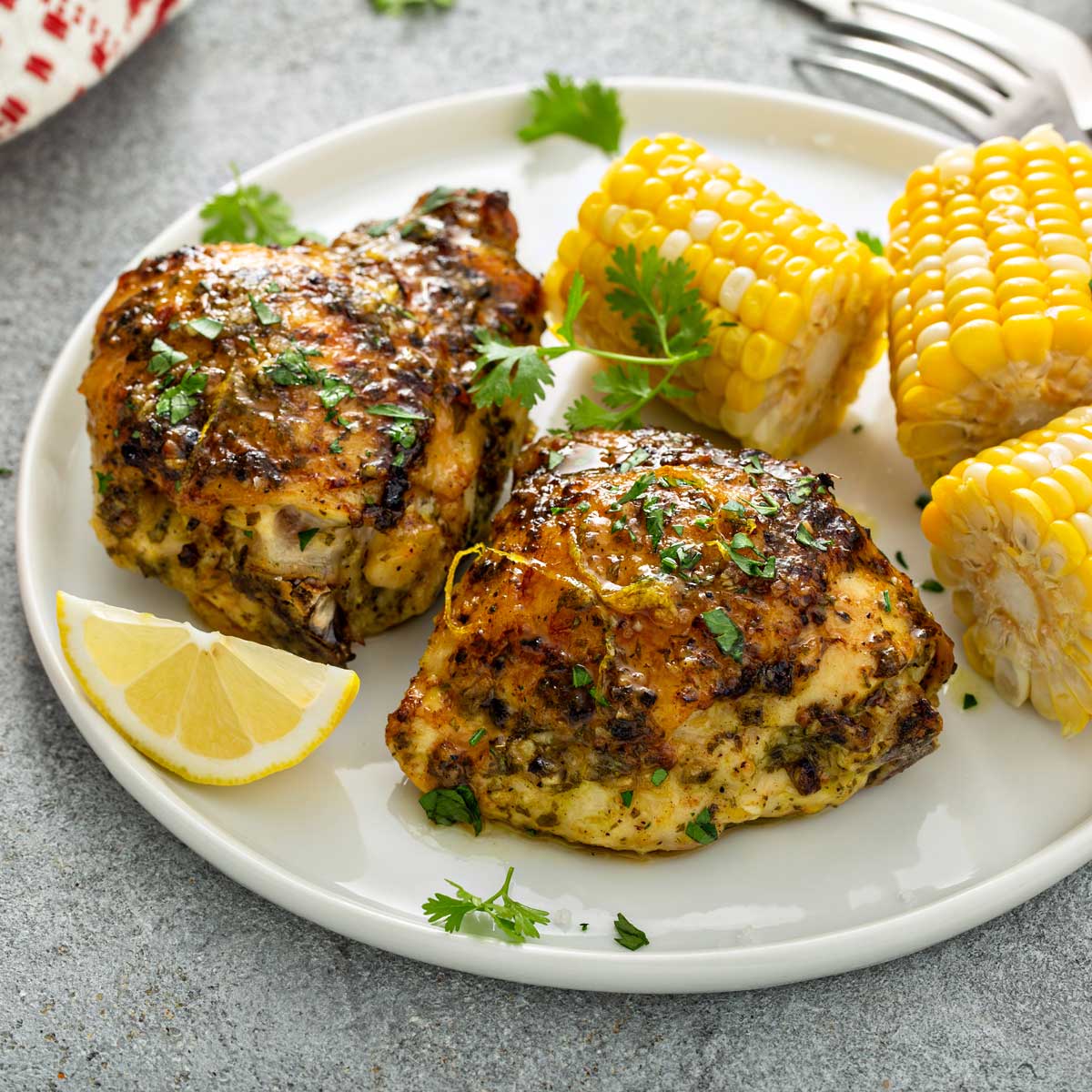 Lemon Herb Roasted Chicken Thighs