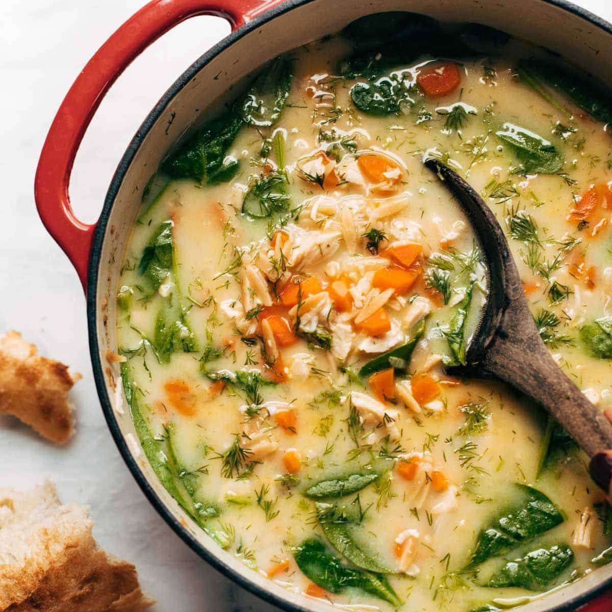 Creamy Lemon Chicken Orzo Soup