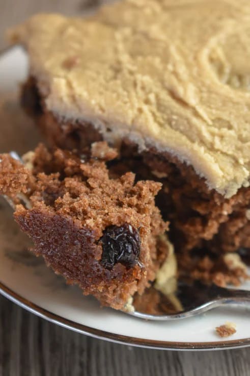 Old-Fashioned Boiled Raisin Cake with Brown Sugar Frosting