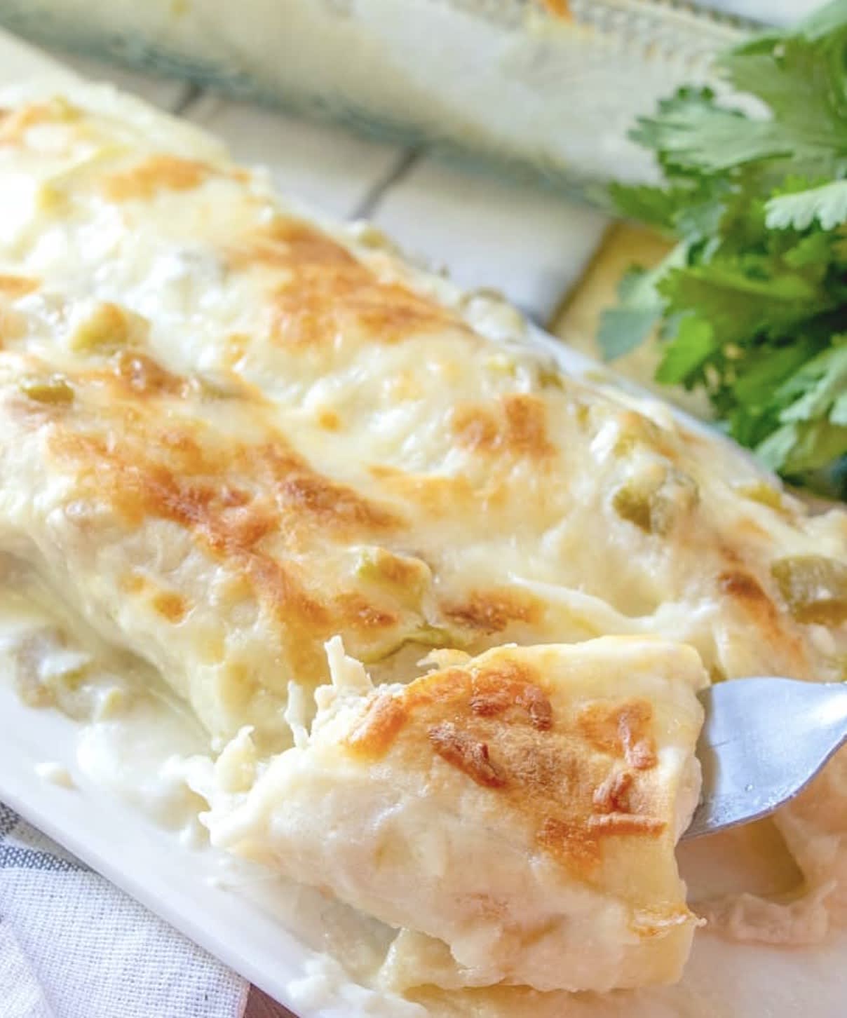 Creamy White Chicken Enchiladas