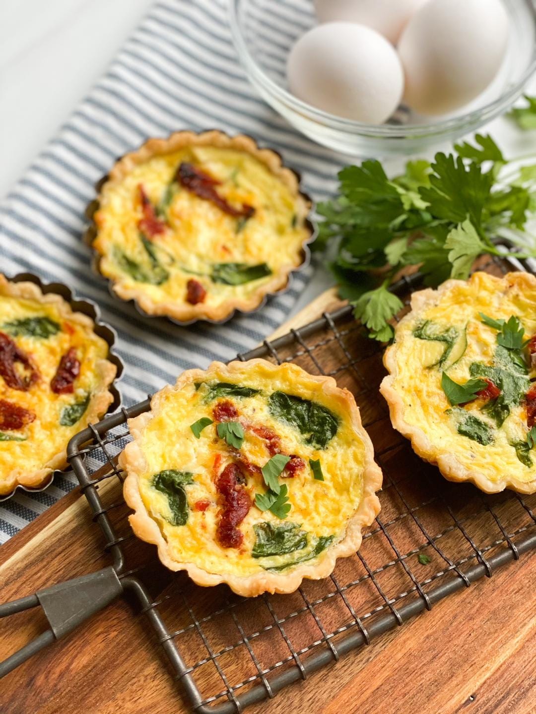 Mini Spinach Feta Quiche