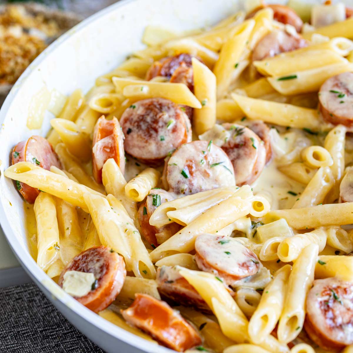 Cheesy Kielbasa Pasta