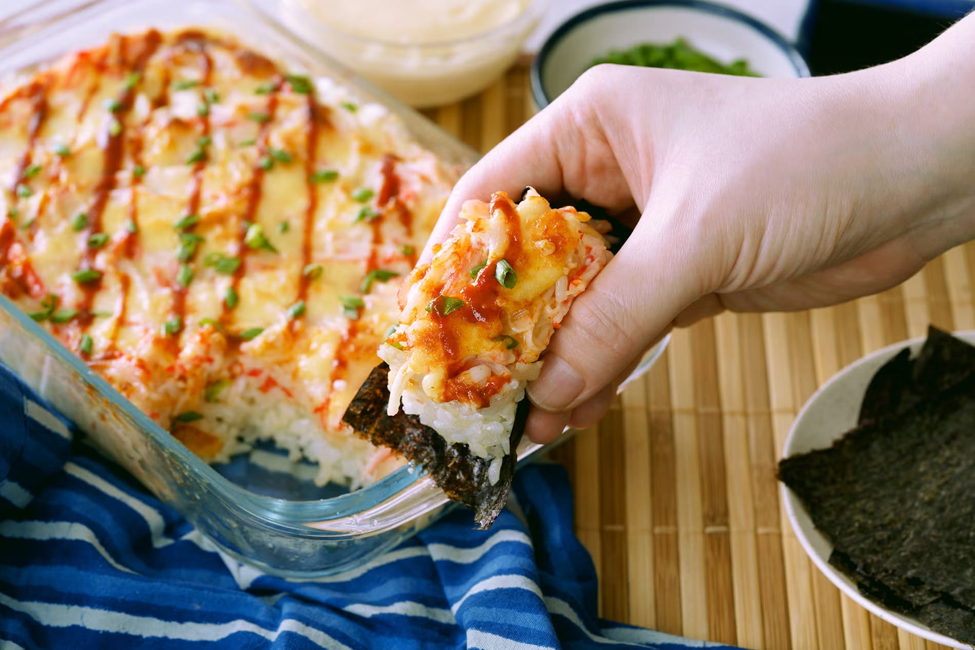 Easy Salmon Sushi Bake
