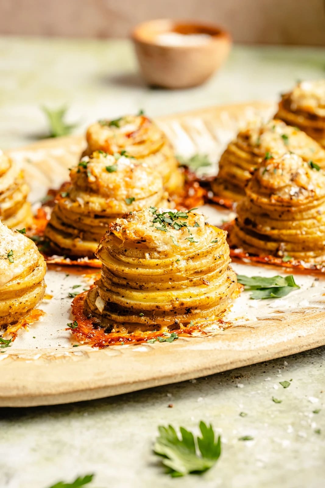 Crispy Cheesy Potato Stacks