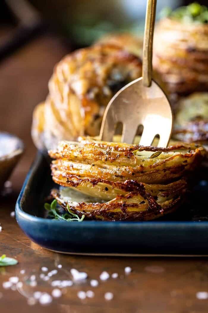 Crispy Cheesy Potato Stacks