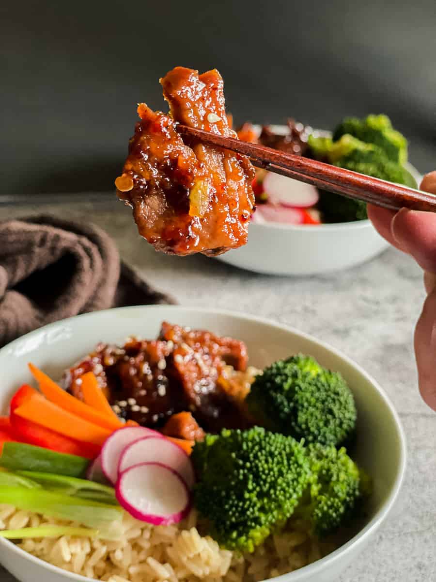 Sticky Garlic Pork Bites