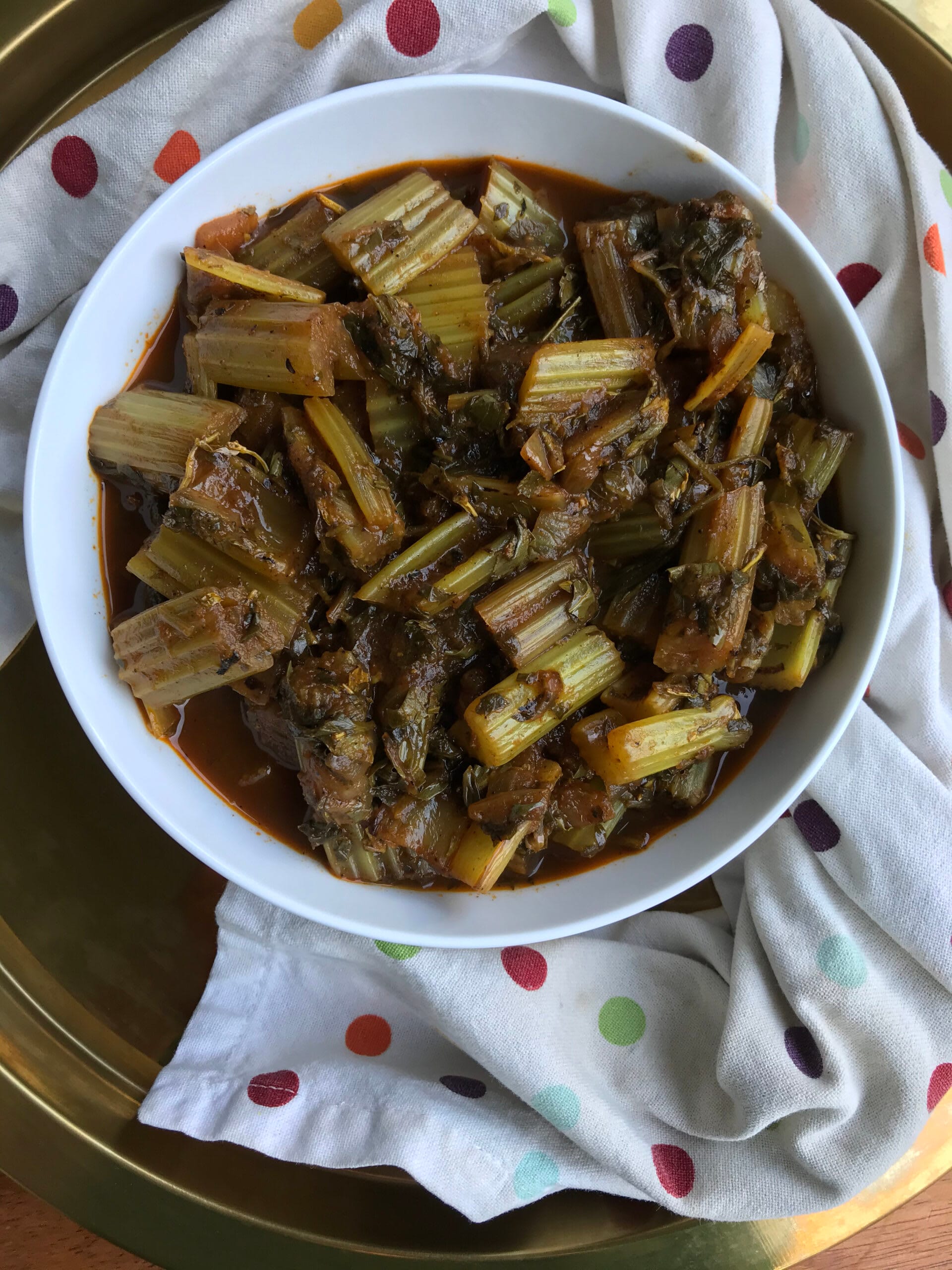 Persian Celery Stew (Khoresh Karafs)