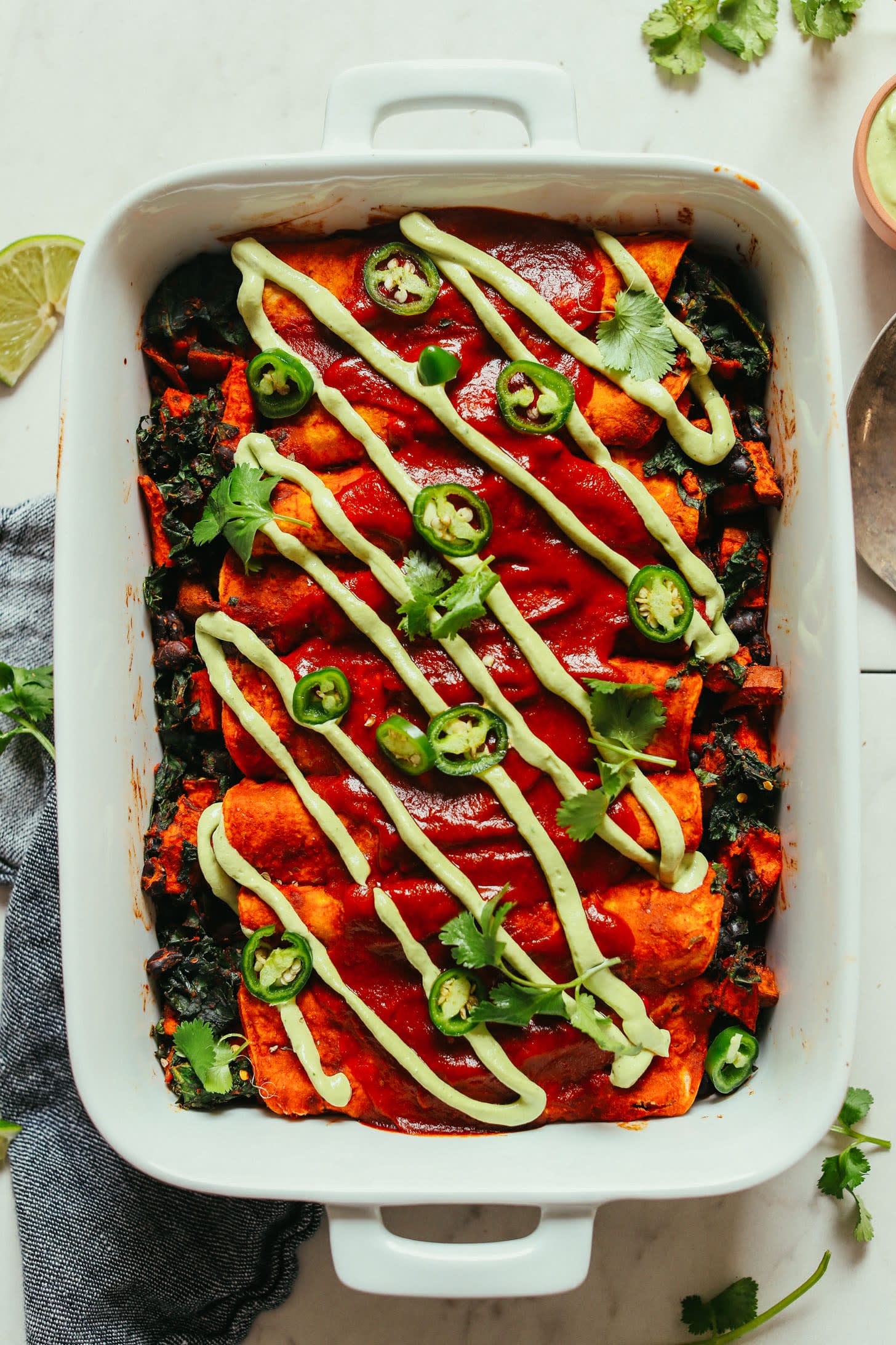 Sweet Potato and Black Bean Enchiladas