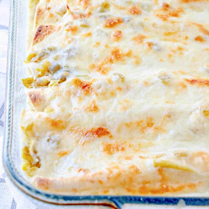 Creamy White Chicken Enchiladas