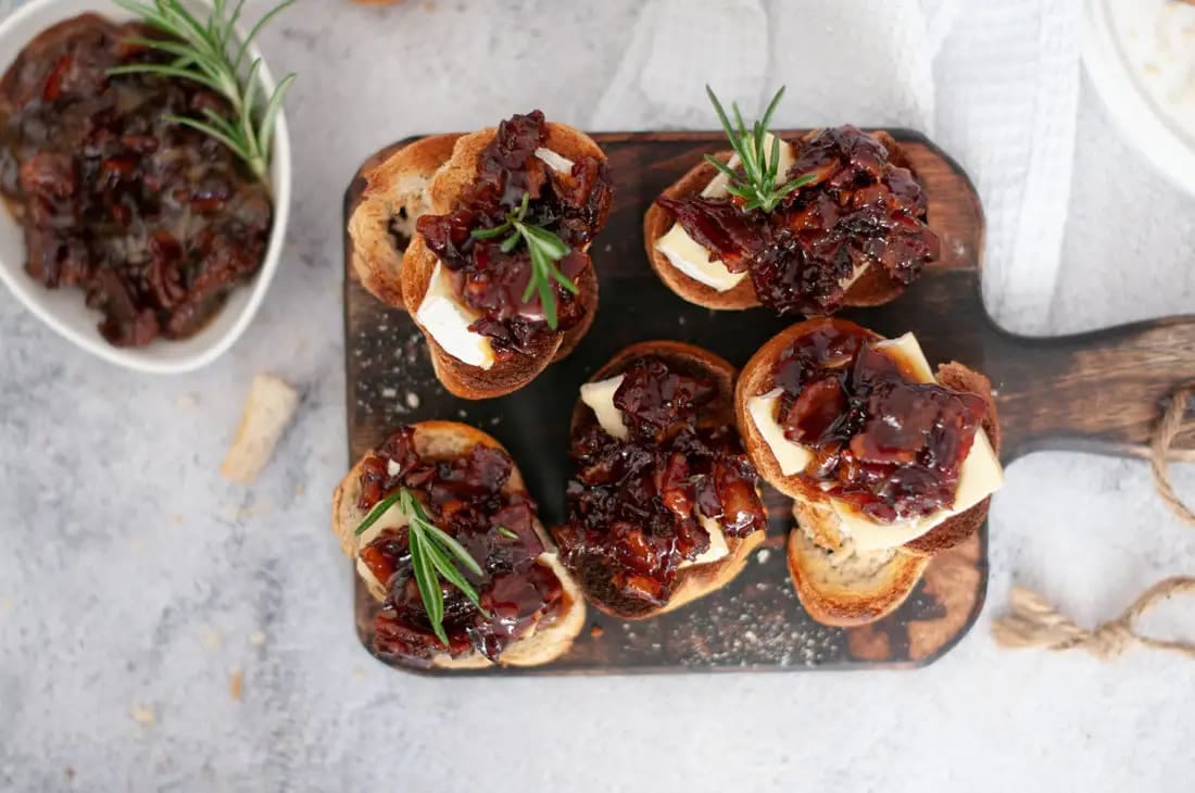 Bourbon Bacon Jam Crostini