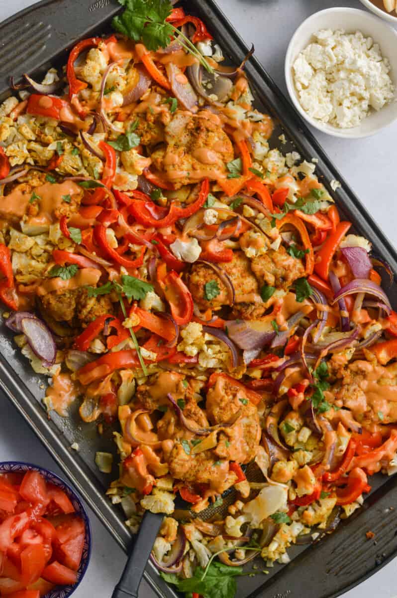 Chicken Shawarma Sheet Pan Dinner