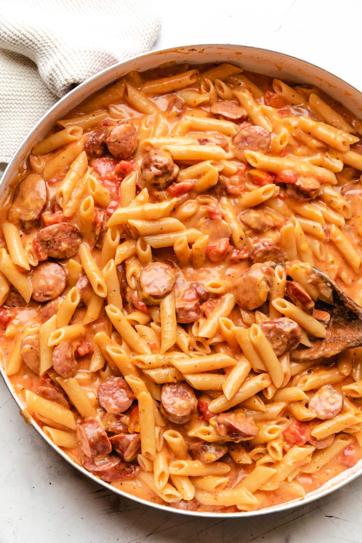 Cheesy Kielbasa Pasta