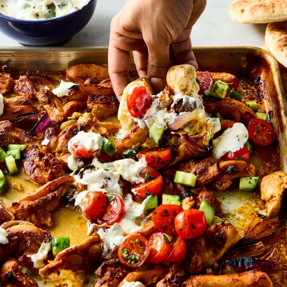 Chicken Shawarma Sheet Pan Dinner