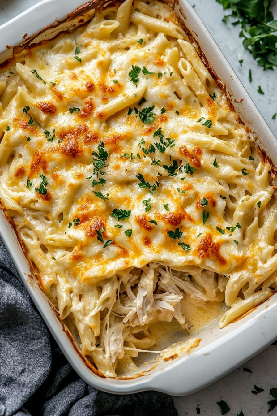 Dump-and-Bake Alfredo Casserole