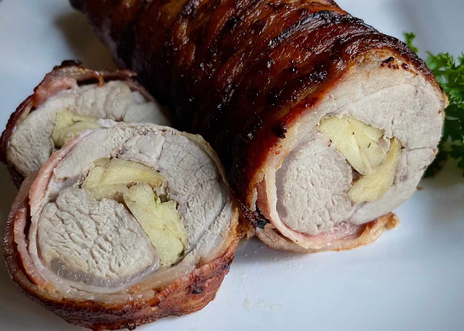 Apple Bacon Wrapped Pork Tenderloin