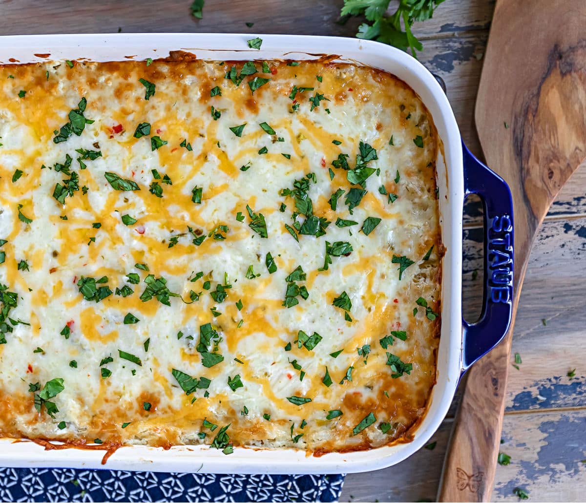 Cheesy Green Chile Rice Casserole