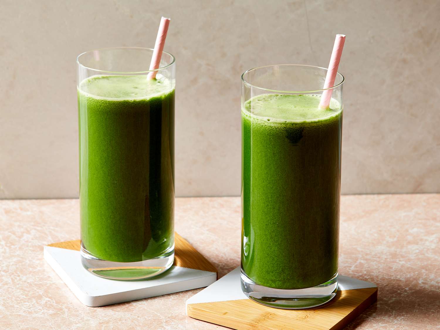 a healthy drink with green juice