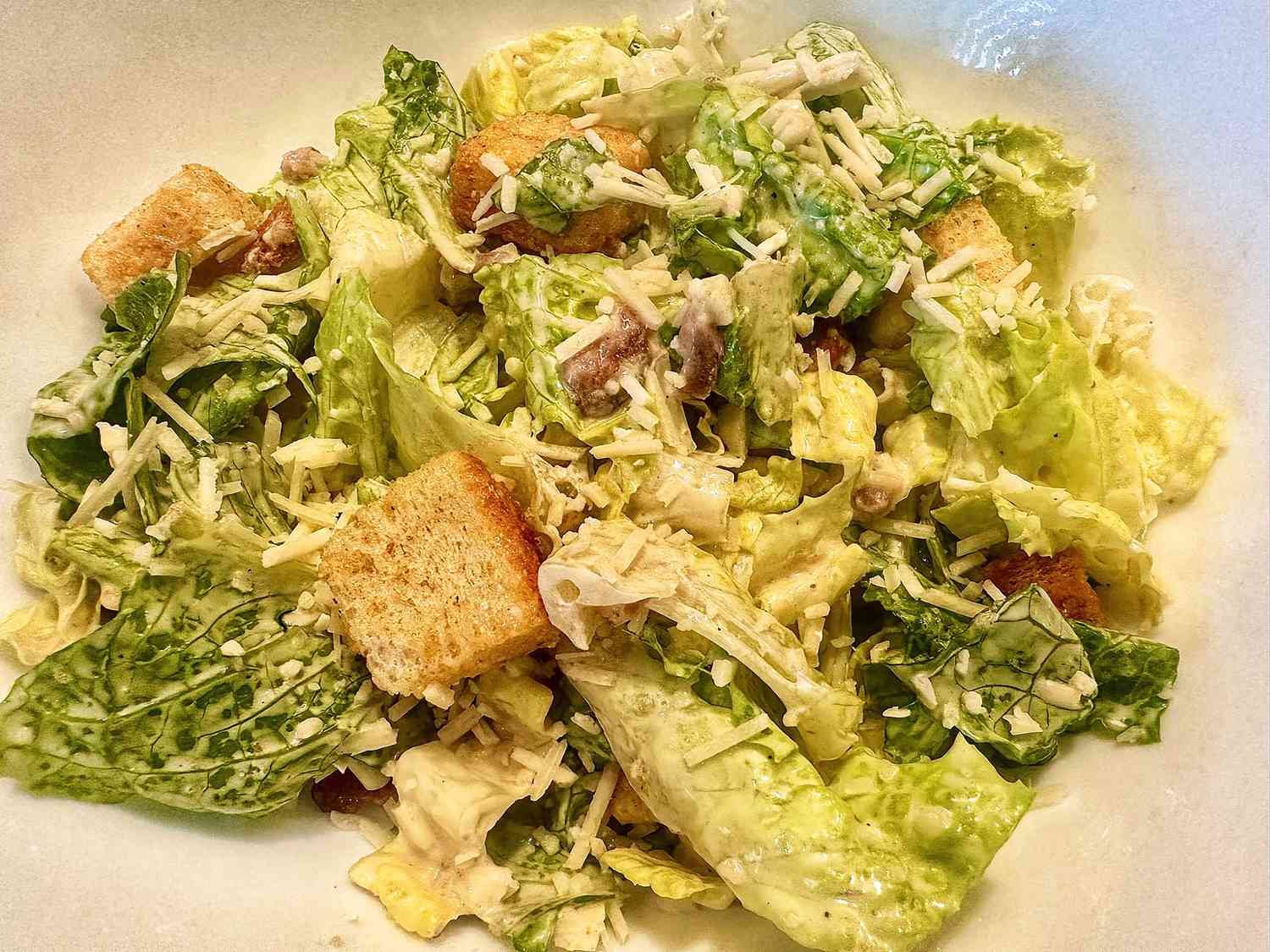 a classic Caesar salad with croutons