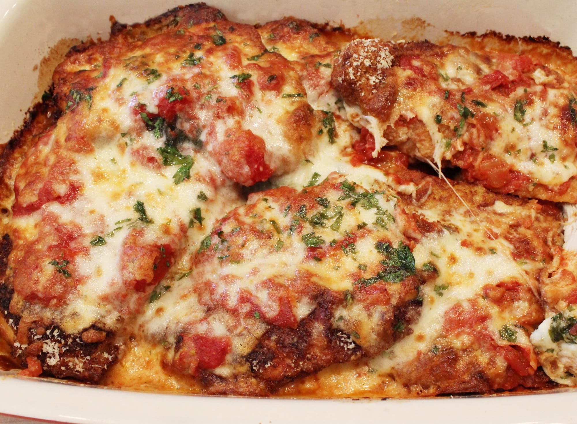 a classic Italian dish with Chicken Parmesan