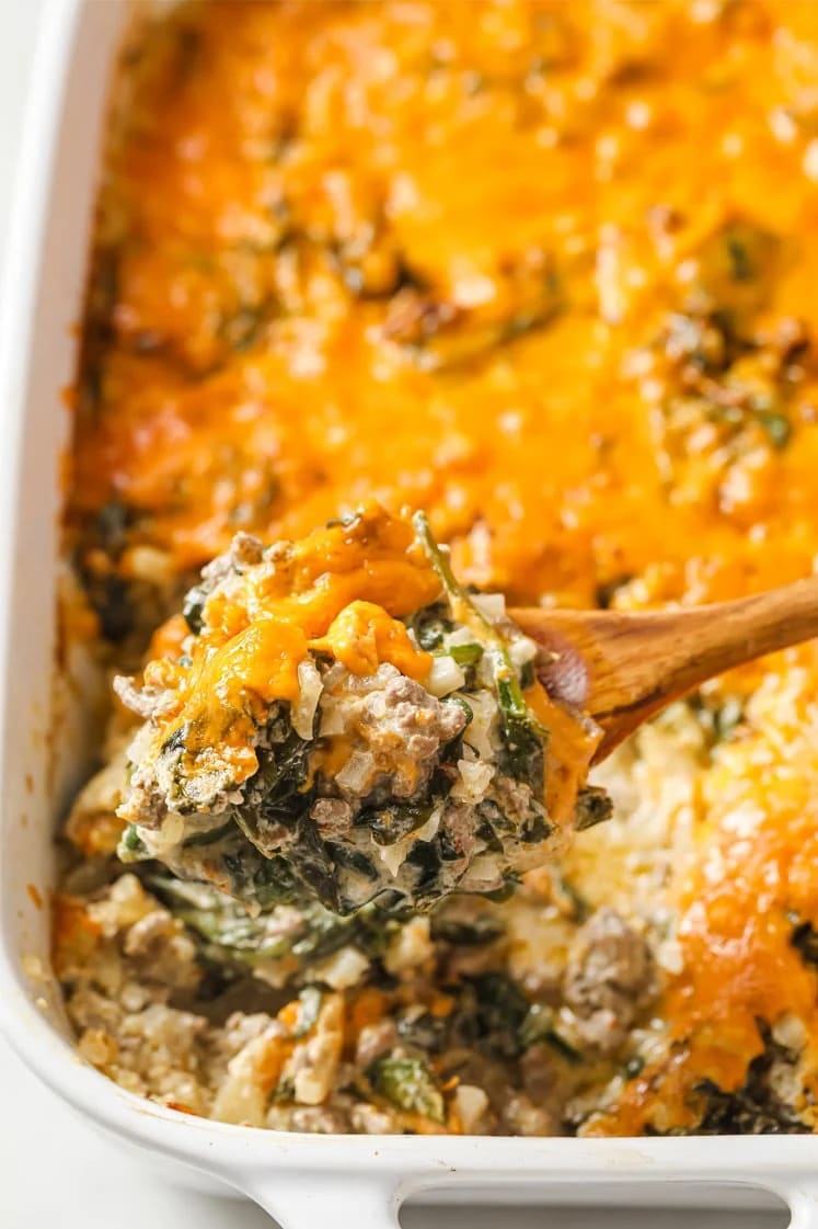 Ground Beef Spinach Casserole