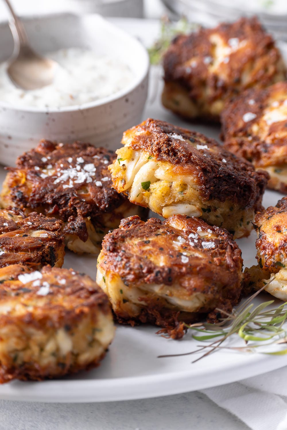a delicious Maryland crab cakes with golden brown crust