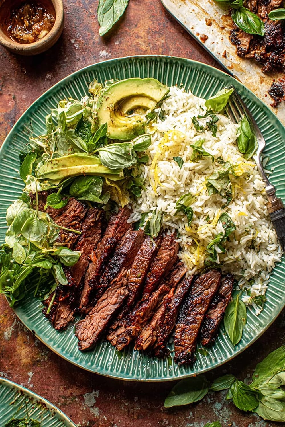 30 Minute Herby Lemon Garlic Steak and Rice