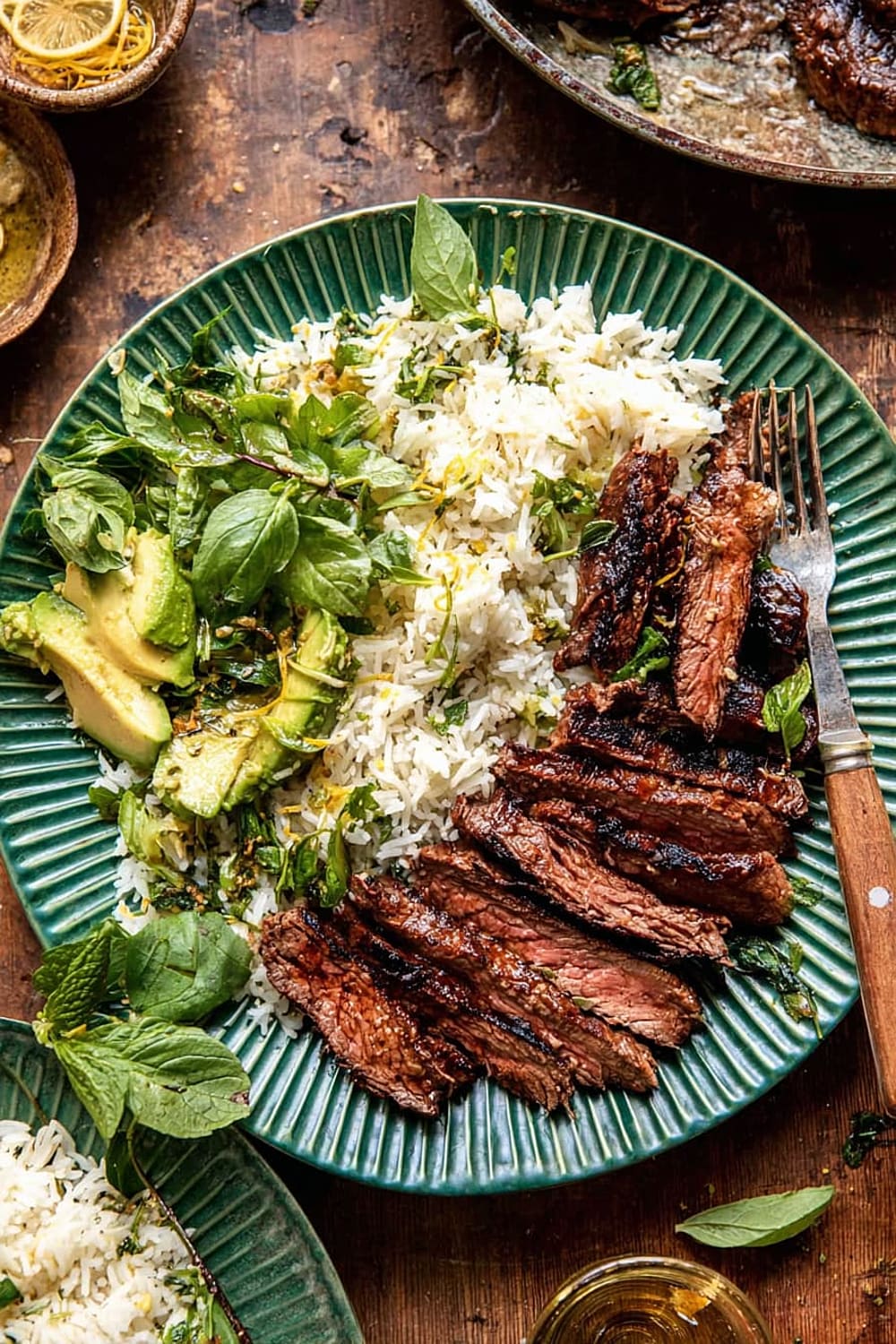 30 Minute Herby Lemon Garlic Steak and Rice