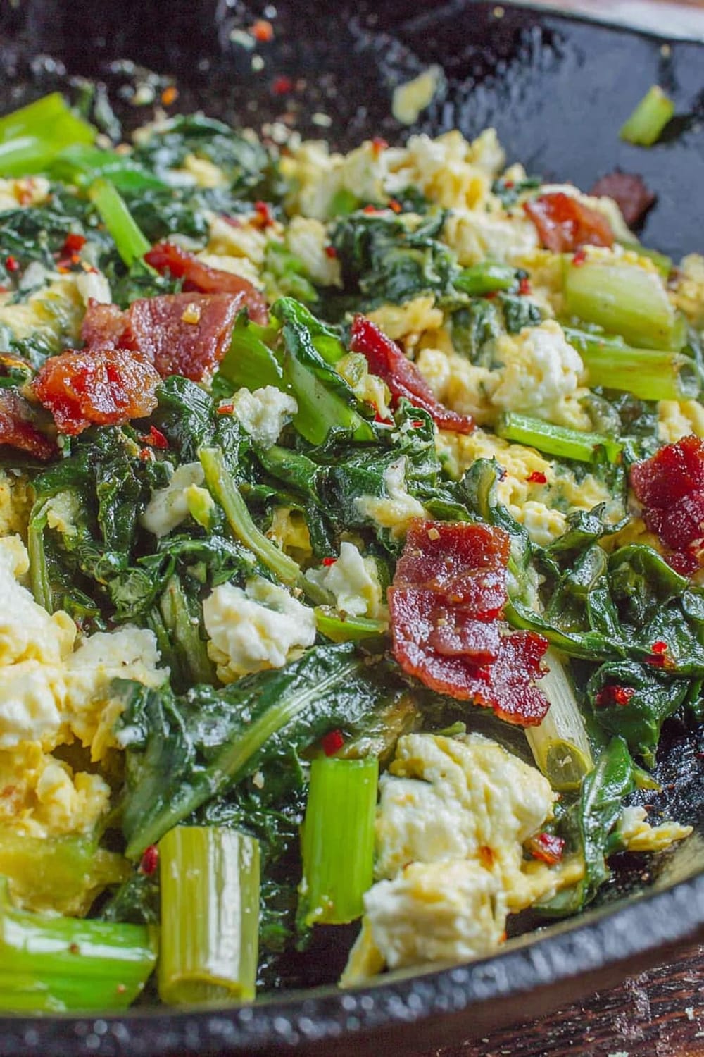 Southern-Style Polk Salad with Eggs + Bacon (Poke Salad Recipe)