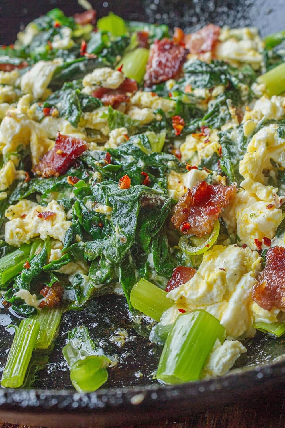 Southern-Style Polk Salad with Eggs + Bacon (Poke Salad Recipe)