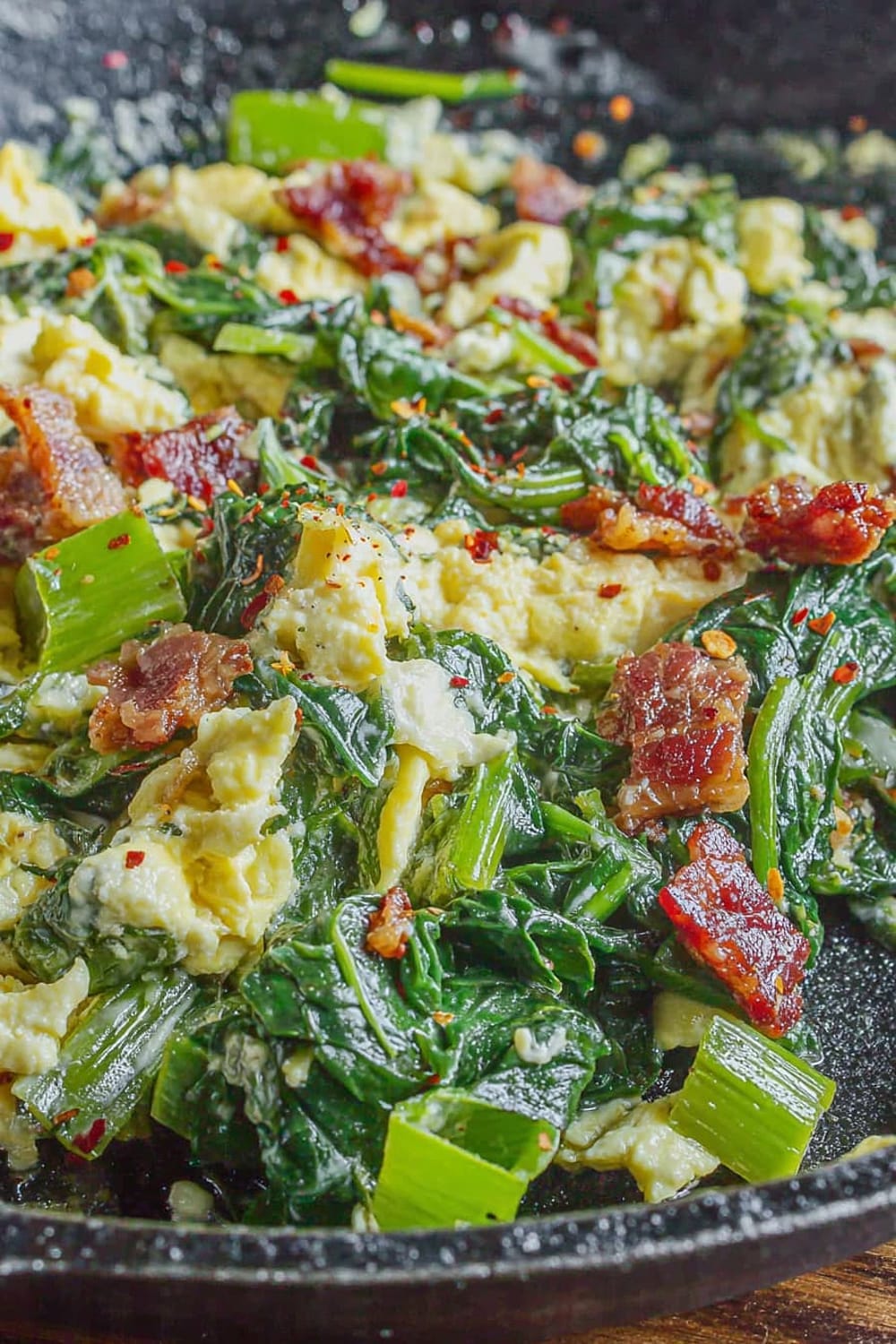 Southern-Style Polk Salad with Eggs + Bacon (Poke Salad Recipe)