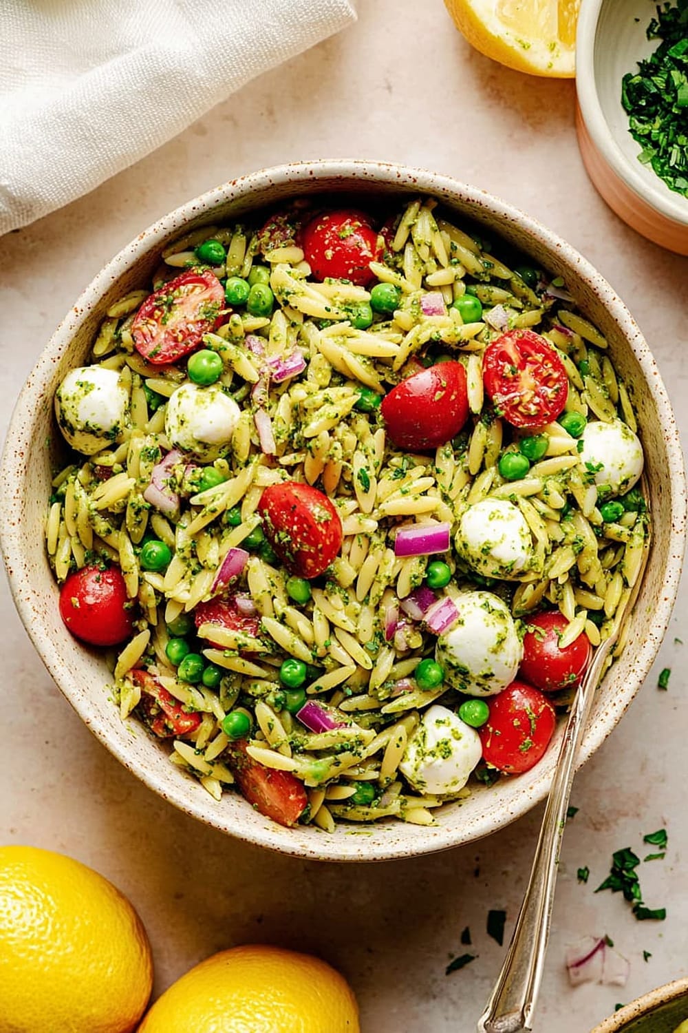Easy Orzo Pesto Salad