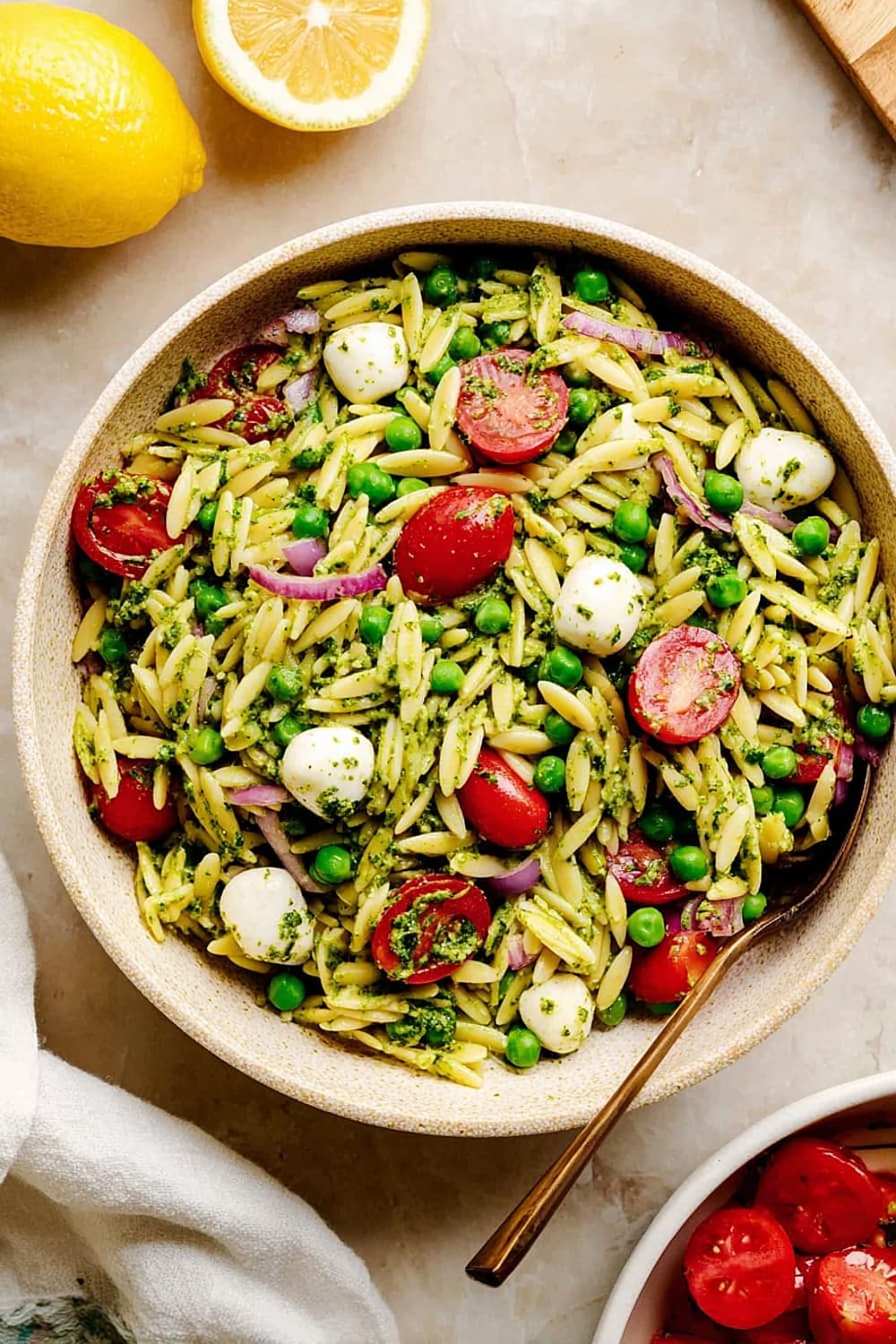 Easy Orzo Pesto Salad