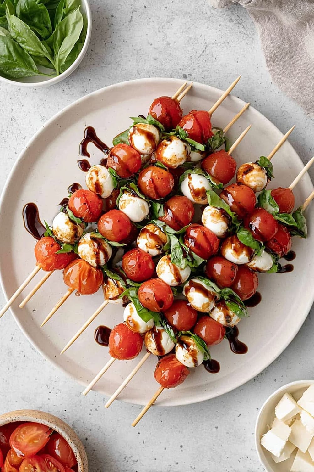 Easy Caprese Skewer Recipe With Fresh Mozzarella