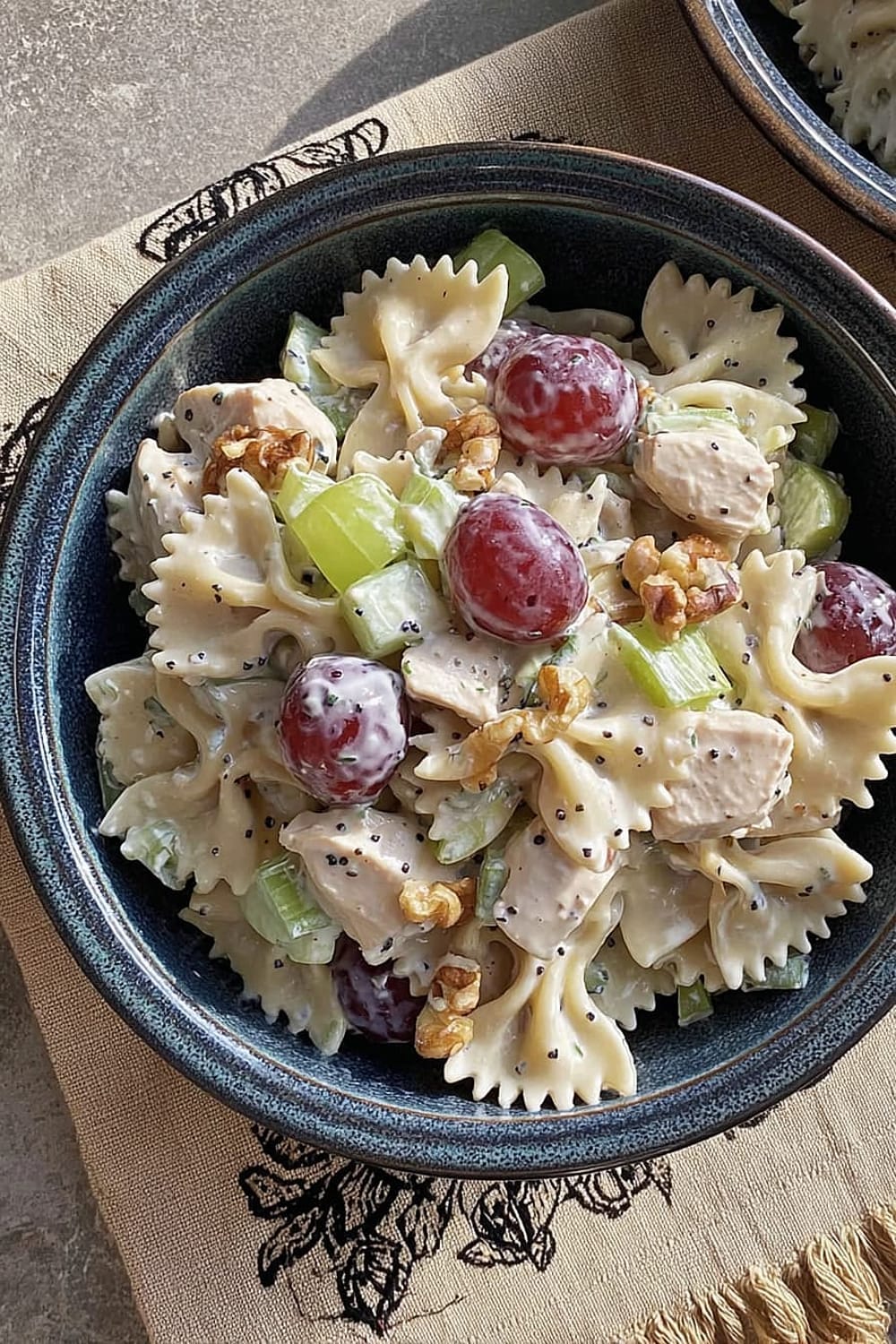 Chicken Grape Pasta Salad with Poppy Seed Dressing