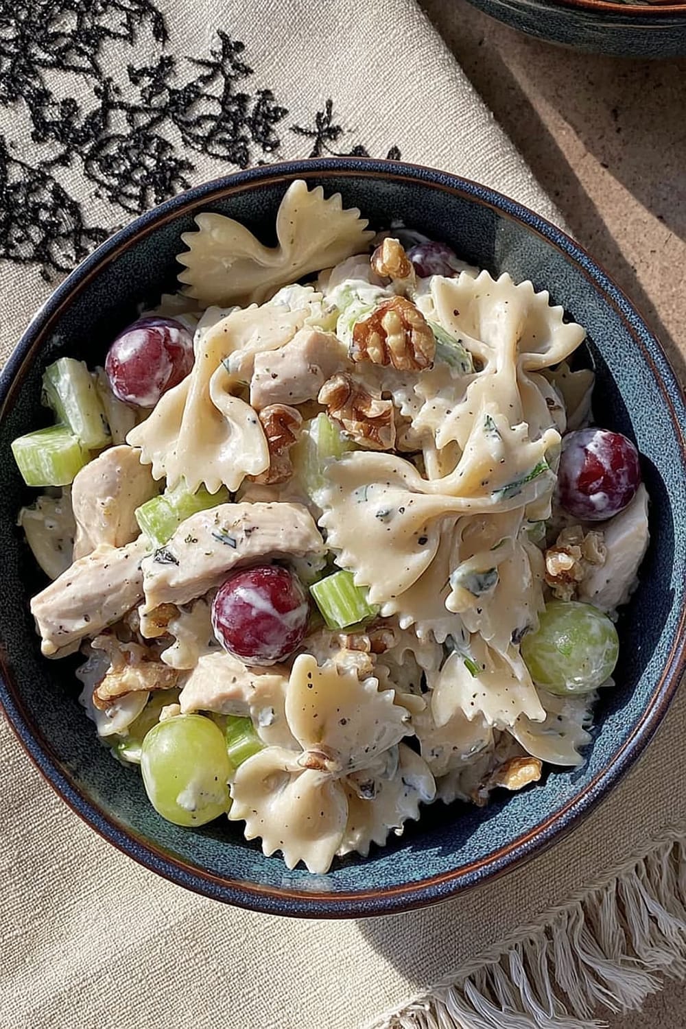 Chicken Grape Pasta Salad with Poppy Seed Dressing