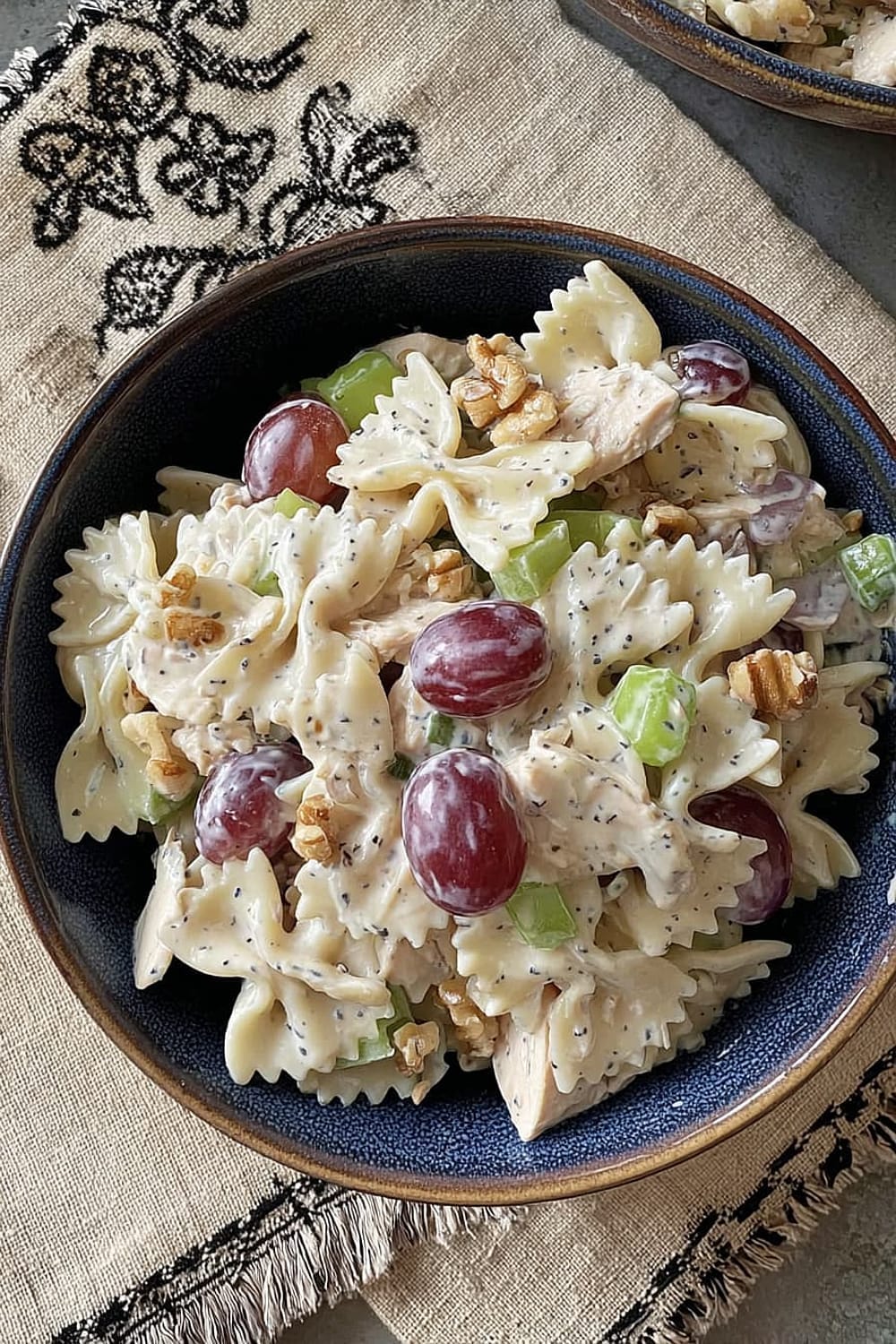 Chicken Grape Pasta Salad with Poppy Seed Dressing