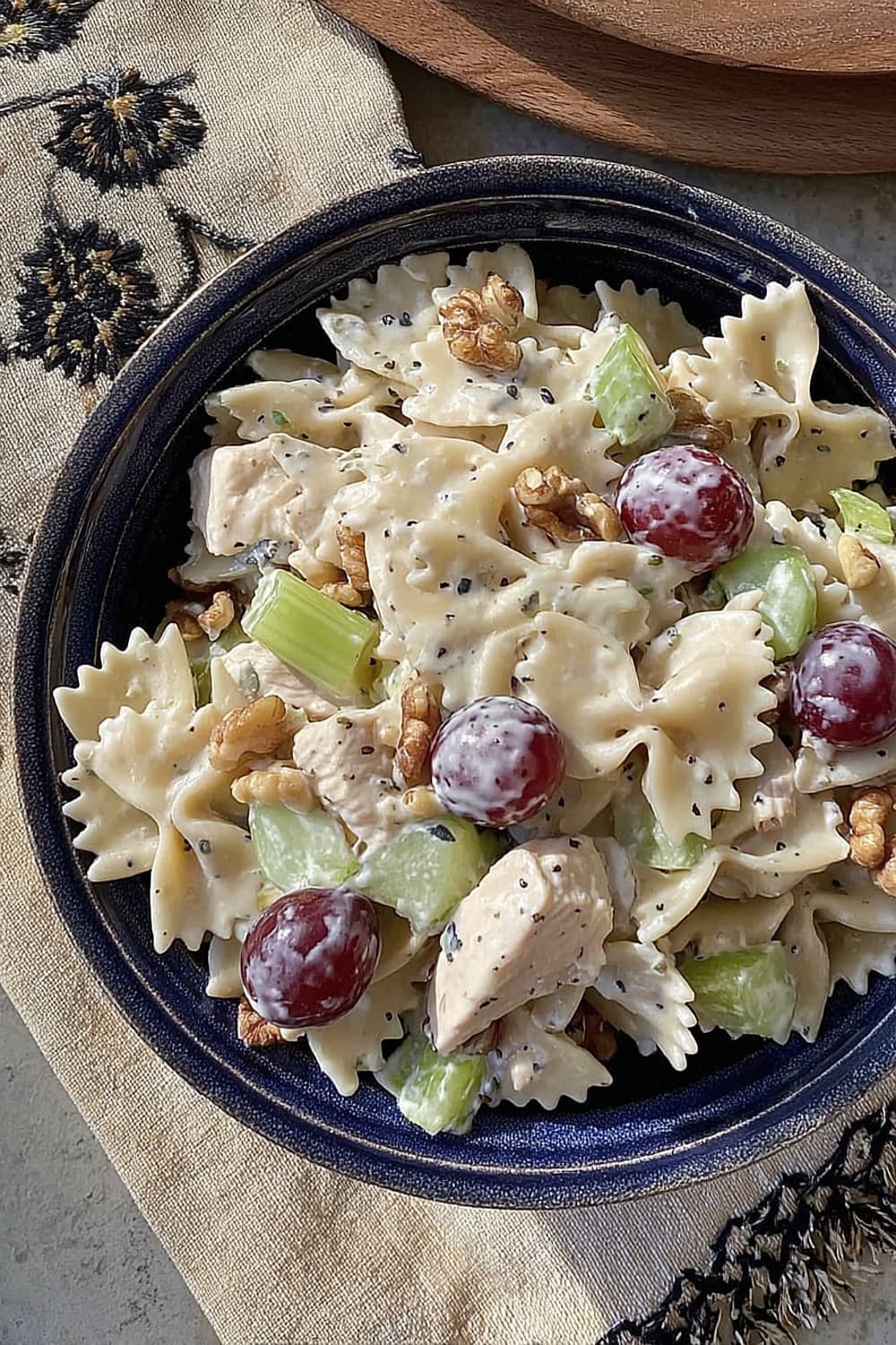 Chicken Grape Pasta Salad with Poppy Seed Dressing