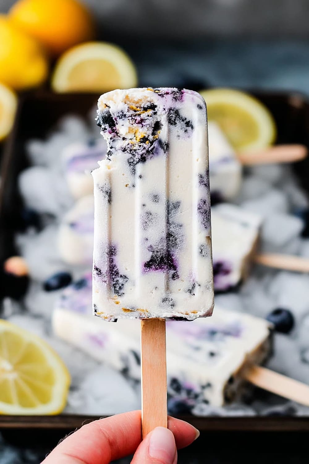 Homemade Blueberry Lavender Lemon Yogurt Ice Pops