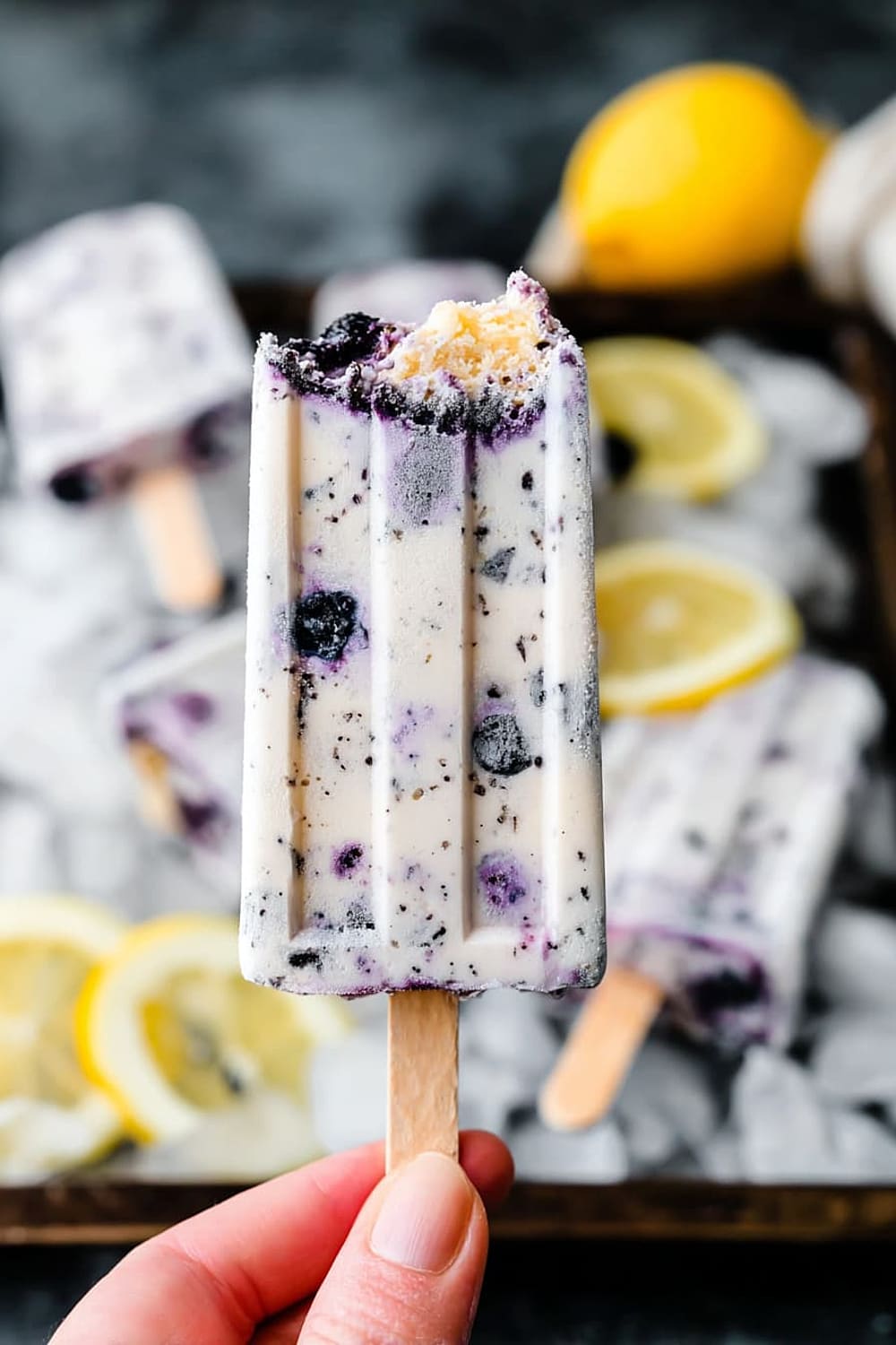 Homemade Blueberry Lavender Lemon Yogurt Ice Pops
