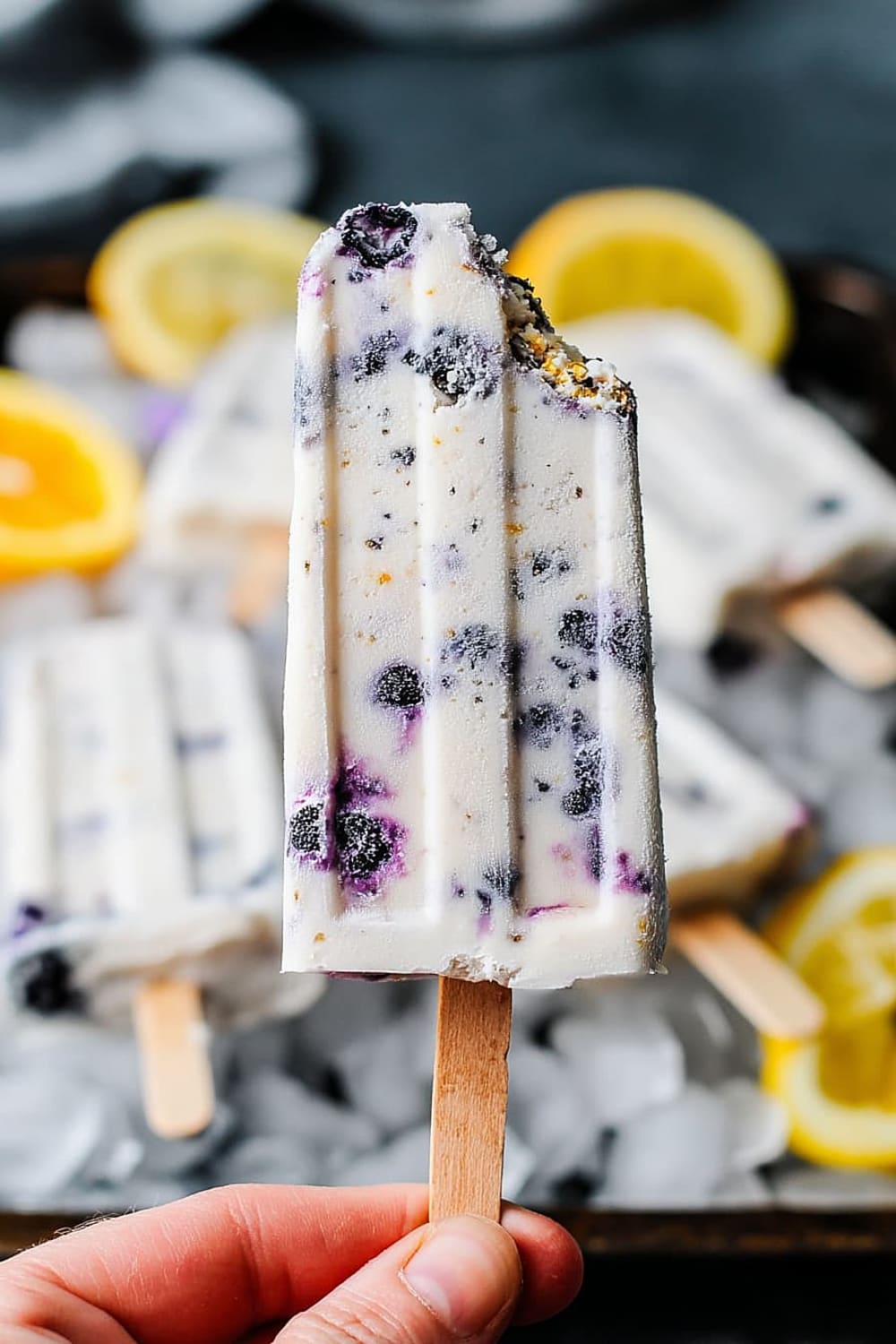 Homemade Blueberry Lavender Lemon Yogurt Ice Pops