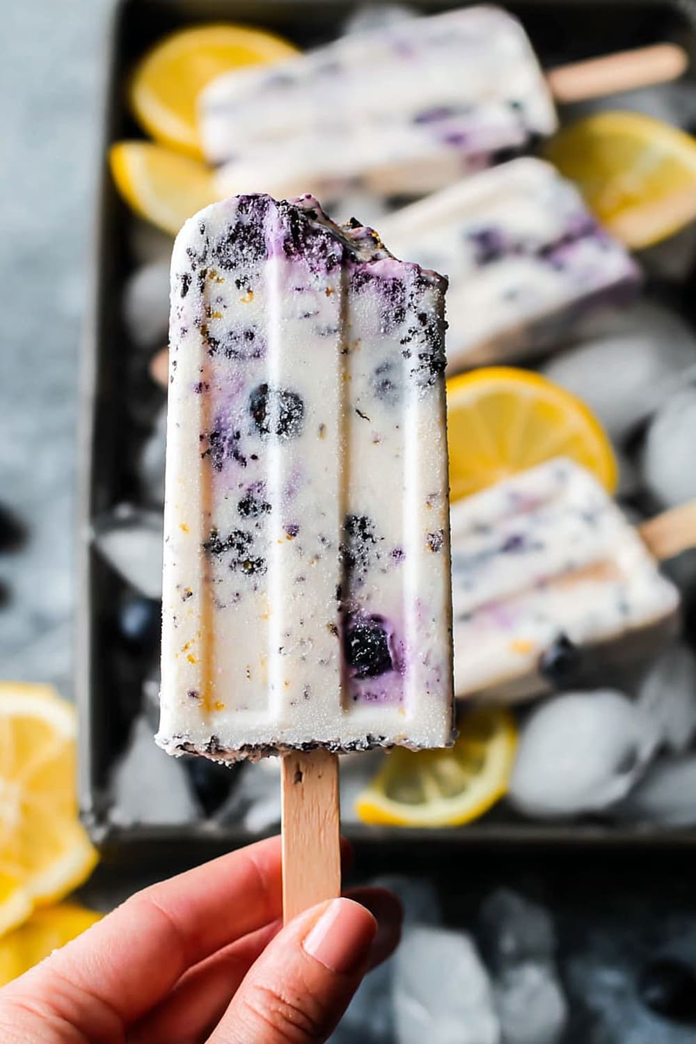 Homemade Blueberry Lavender Lemon Yogurt Ice Pops