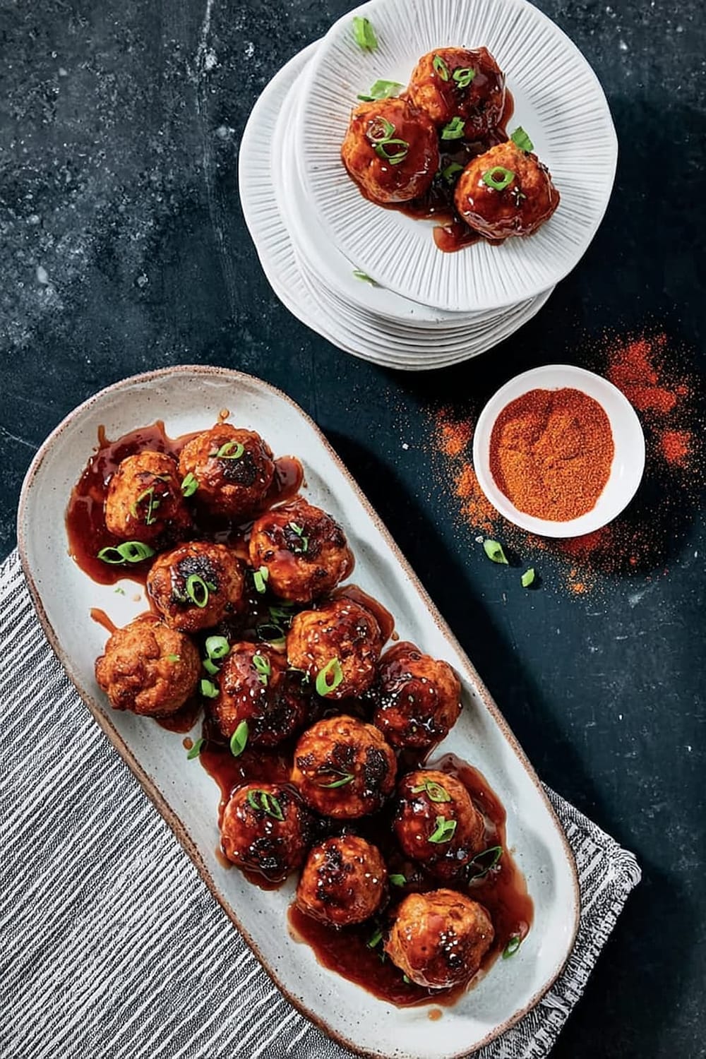 BBQ Brown Sugar Glazed Pork Meatballs