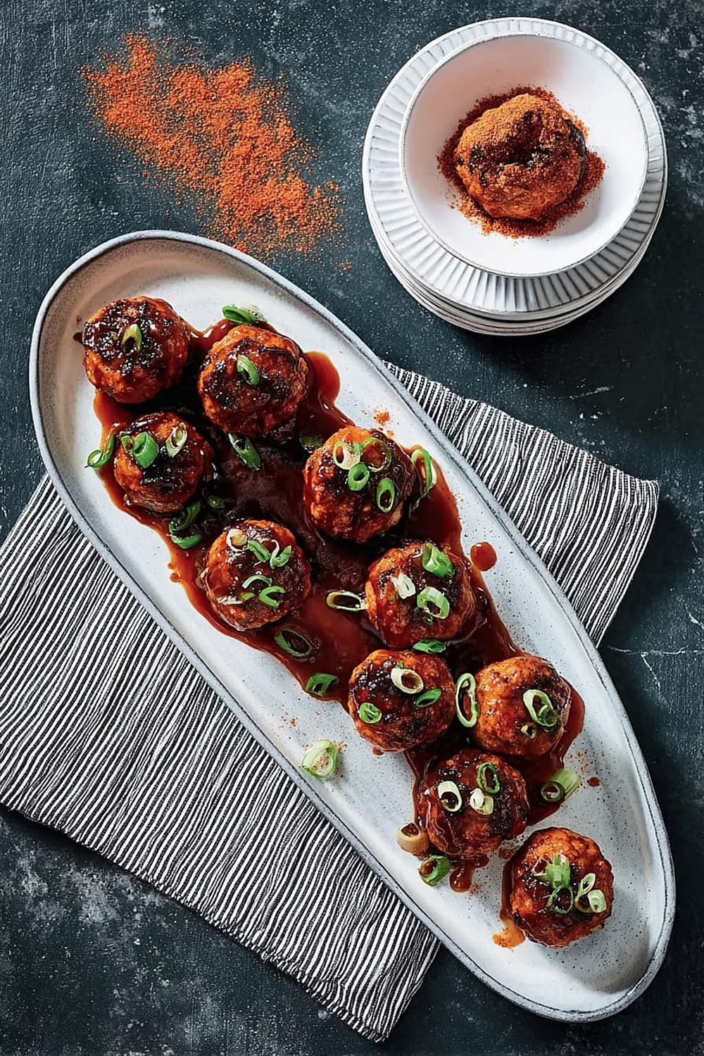 BBQ Brown Sugar Glazed Pork Meatballs